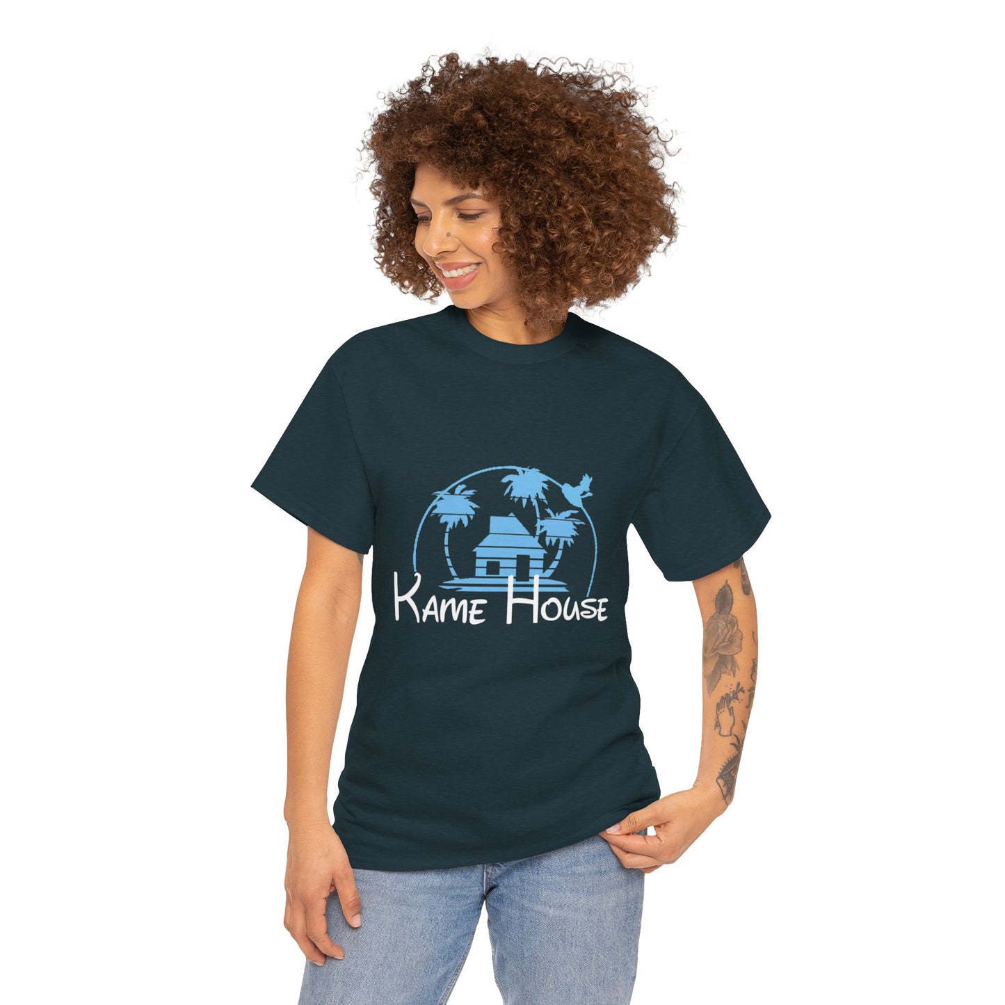 Anime Dragon Ball Inspired Kame House + Disney Buena Vista Logo T-Shirt