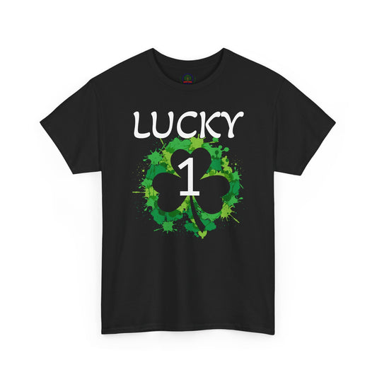 Lucky 1 St. Patrick's Day Clover T-Shirt | Irish Shamrock Design