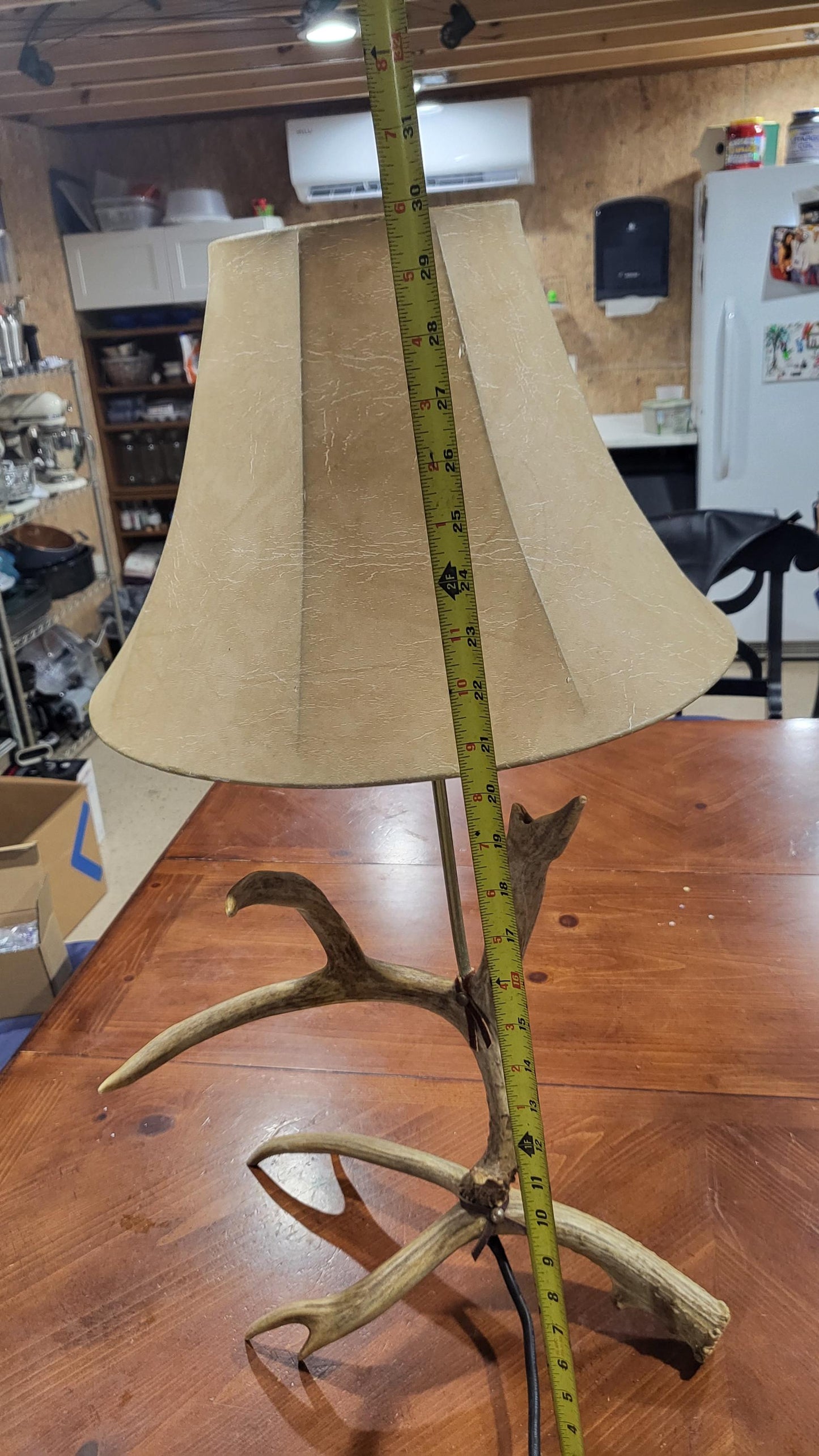Vintage Deer Antler Table Lamp Rustic Lodge Cabin Decor