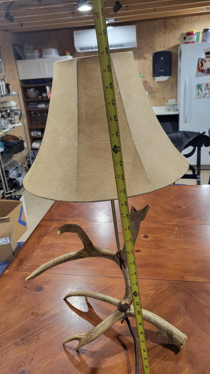 Vintage Deer Antler Table Lamp Rustic Lodge Cabin Decor