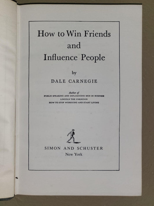 How to Win Friends and Influence People, 94th Printing 1936, By Dale Carnegie, Hardcover