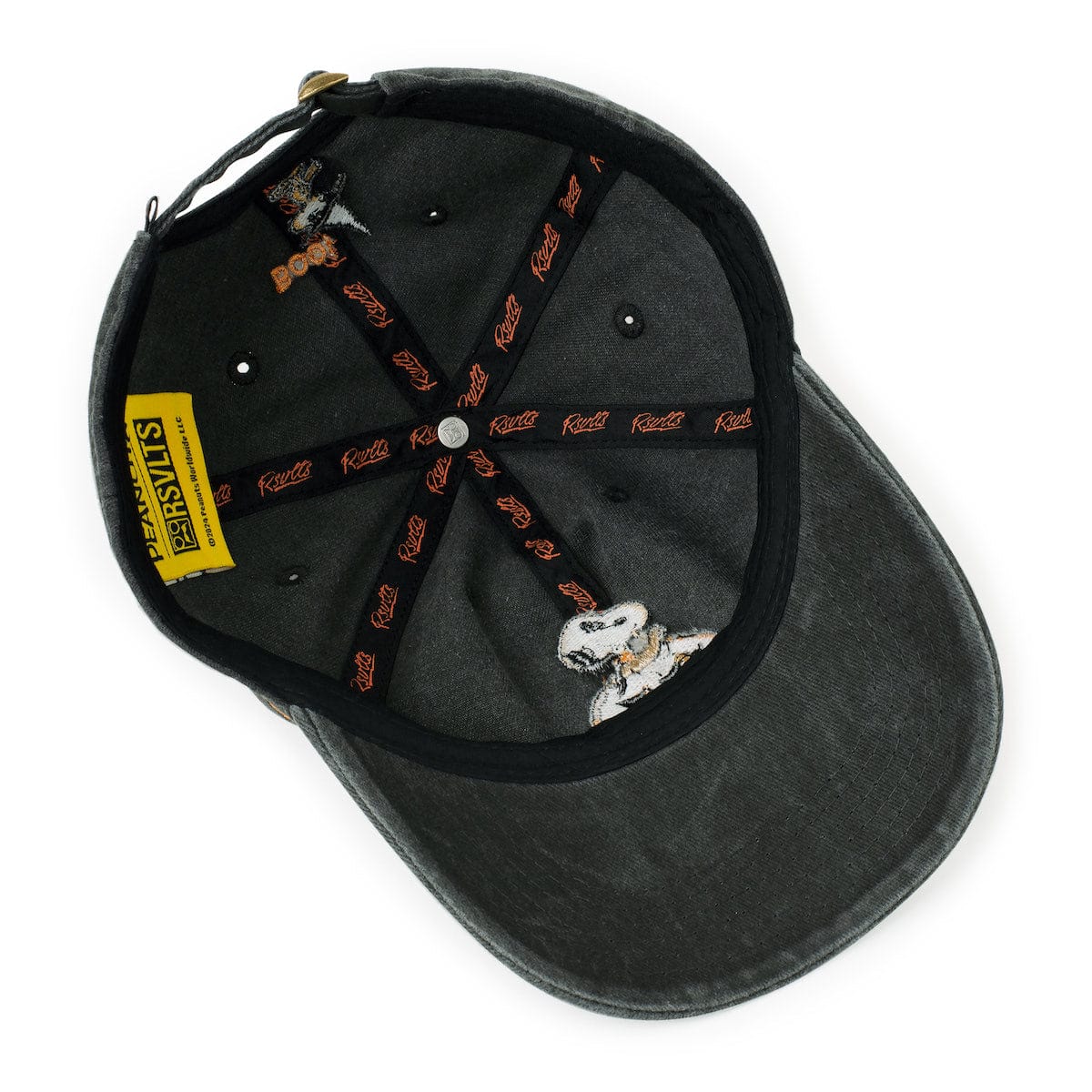 RSVLTS® Peanuts "Boo!" dad hat featuring cartoon Peanuts characters and playful Halloween-themed design.