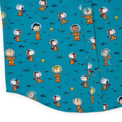 RSVLTS Peanuts Astro 'Nuts KUNUFLEX short sleeve shirt with Peanuts cartoon character print and colorful design.