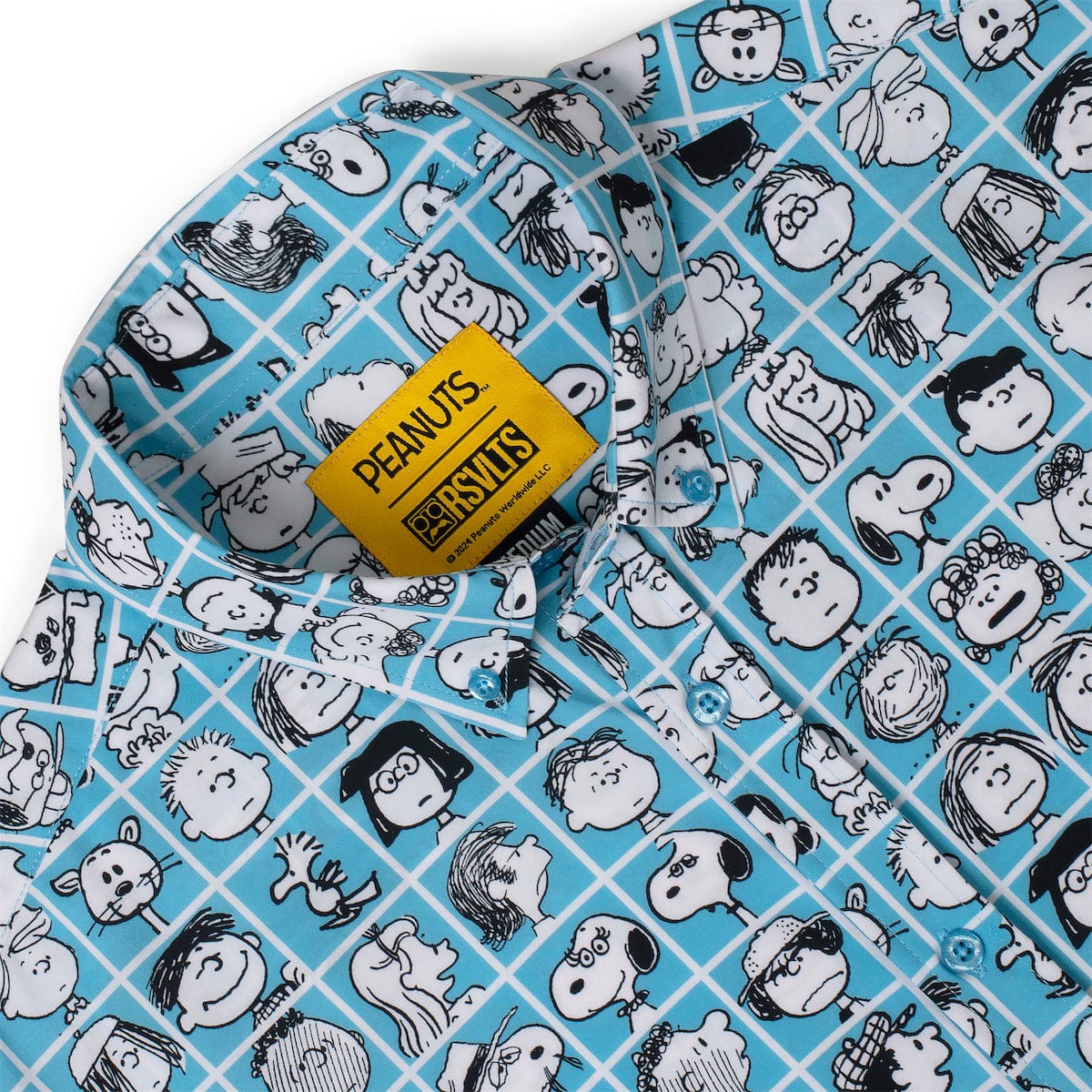 RSVLTS® Peanuts "The Peanut Gallery" KUNUFLEX short sleeve shirt featuring classic Peanuts comic strip design.